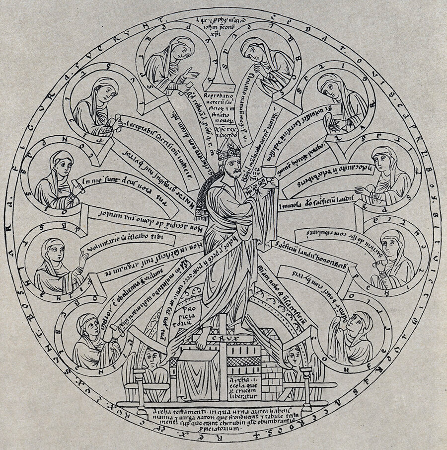 Collections graphiques de la Fondation de l’Œuvre Notre-Dame, Hortus deliciarum, planche n° 18, crédit : F.OND