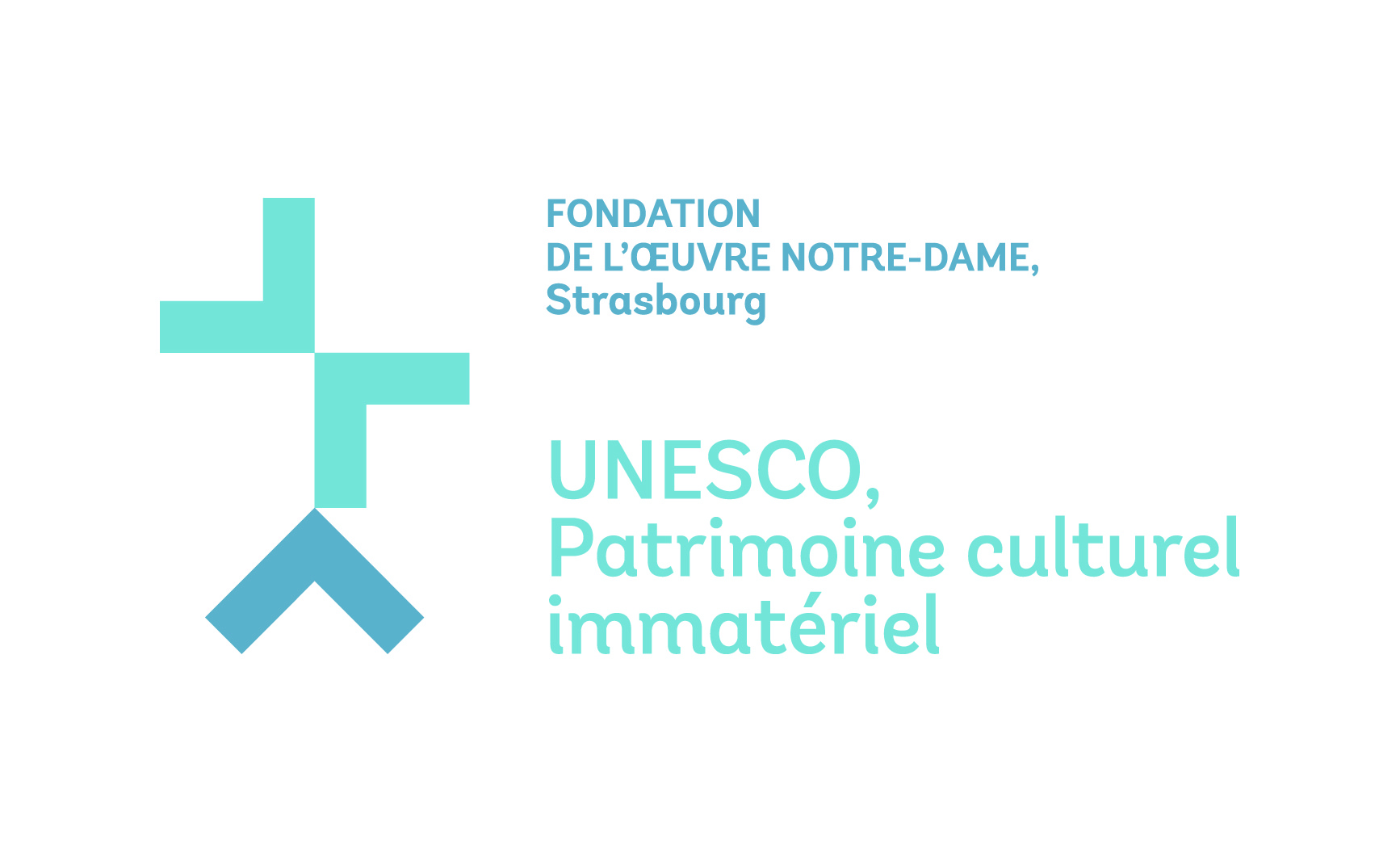Logo de la Fondation de l’Œuvre Notre-Dame pour accompagner sa candidature et son inscription à l’Unesco, crédit : F.OND, création : Ligne à Suivre