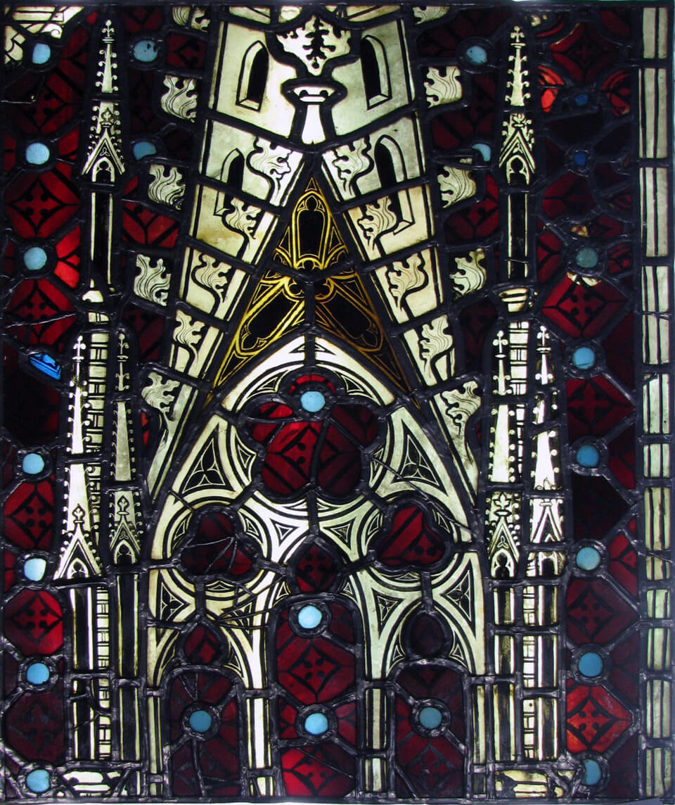 Collection des vitraux de la Fondation de l’Œuvre Notre-Dame, panneau du vitrail du chœur de l’ancienne église des Dominicains, crédit : F.OND