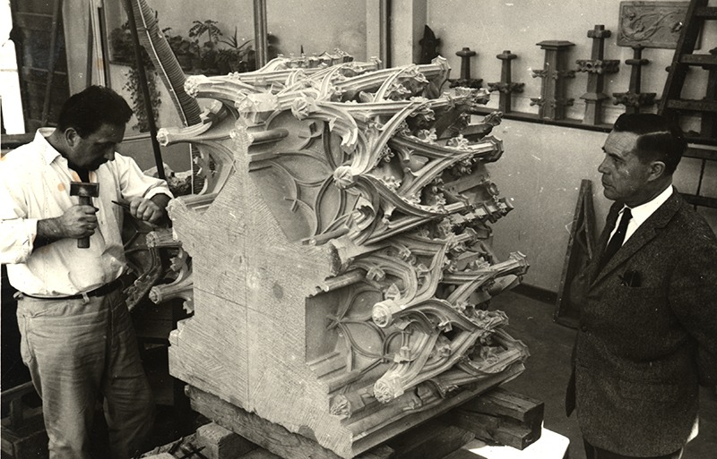 Sculpture d'un des dais de l'ancienne chapelle Saint-Laurent, crédit : F.OND