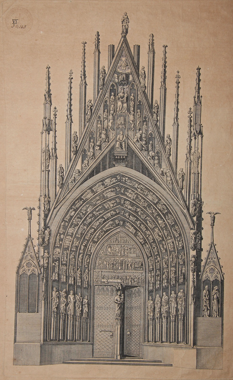 Gravure de Wolfgang Danegger du portail central (XVIIe siècle), crédit : F.OND