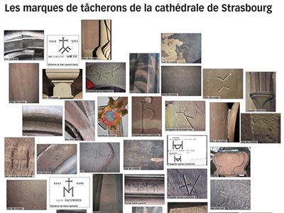 Visuel : Les marques de tâcherons de la cathédrale de Strasbourg, crédit : F.OND