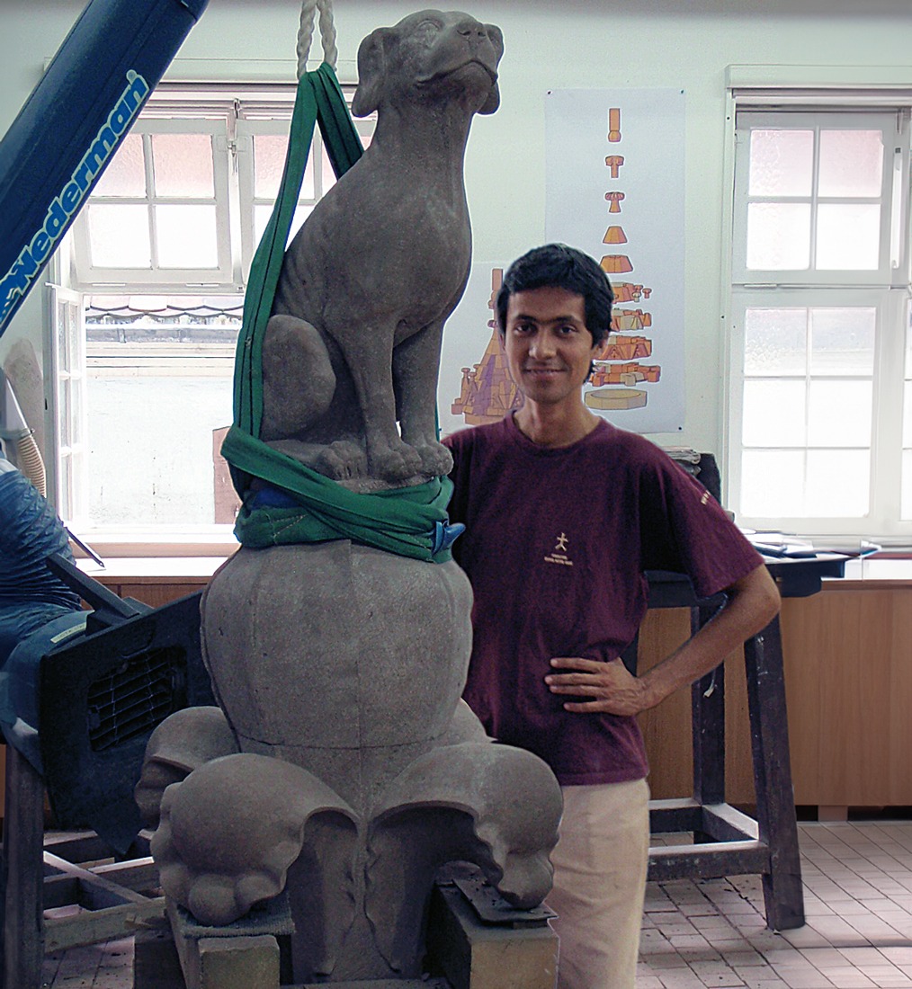 Restitution du chien de la tourelle octogonale, crédit : F.OND