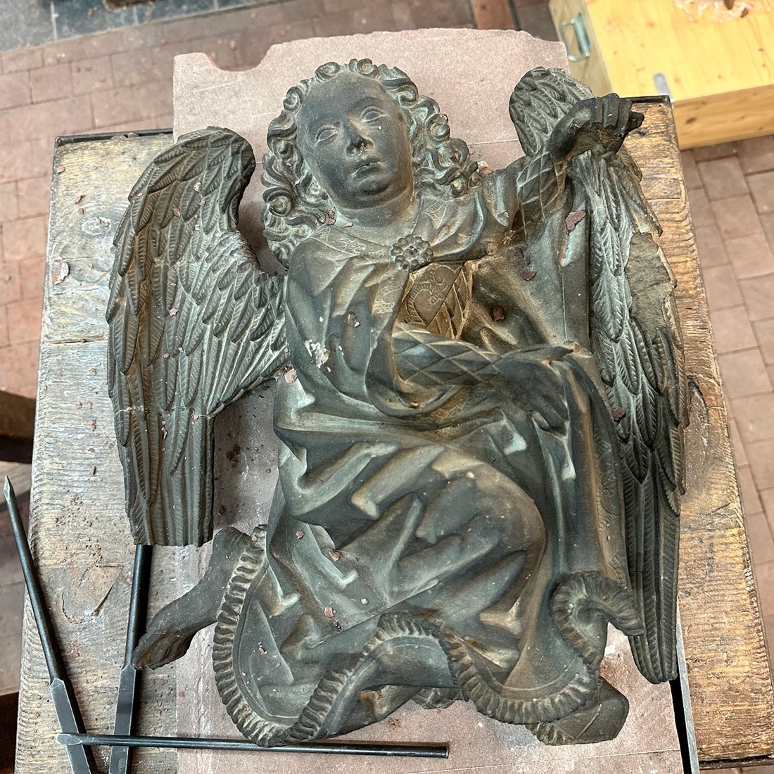La sculpture originale de l'Ange à plumes, crédit : F.OND
