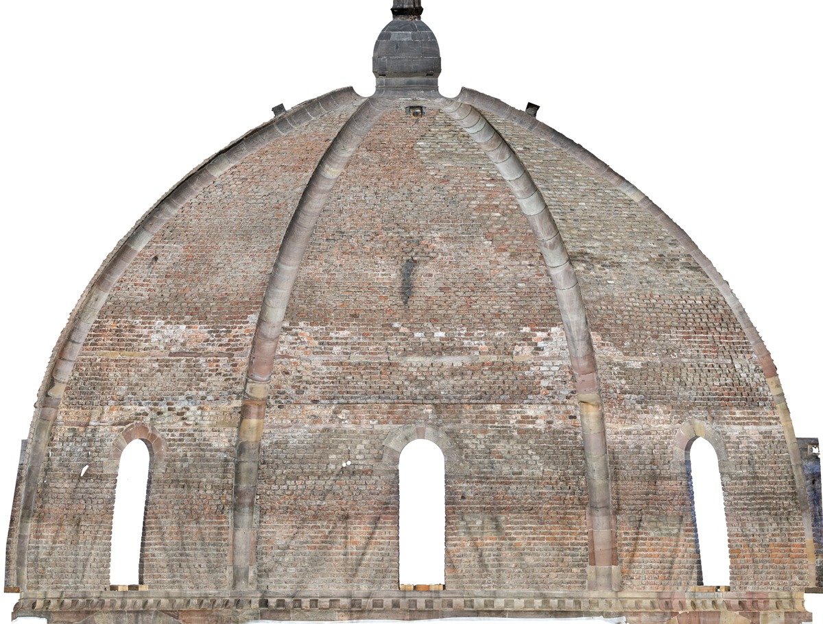 Vue en 3D de la coupole de la croisée de la cathédrale de Strasbourg, crédit : Götz Echtenacher & Alexander Kühn 