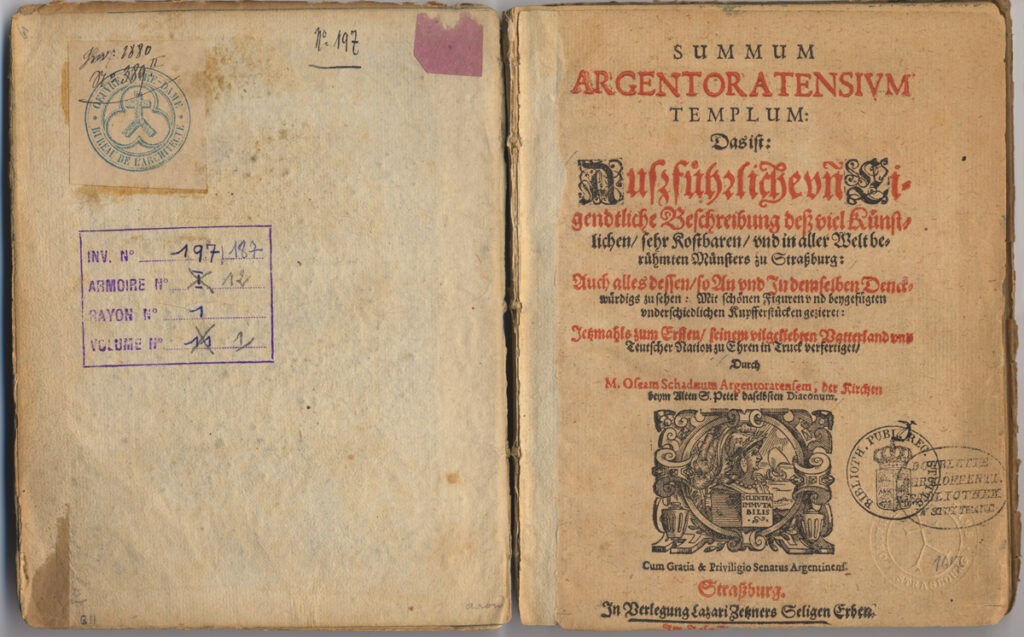 Couverture du Summum Argentoratensium Templum d'Osée Schad, crédit : F.OND