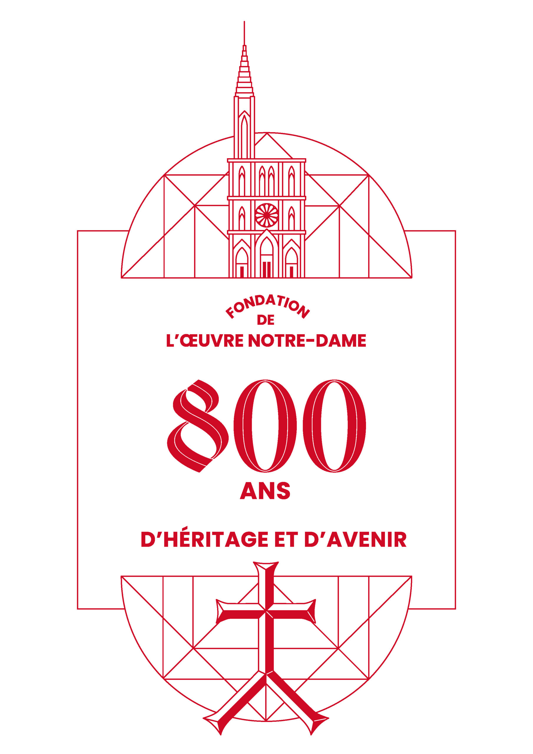 Logo 800 ans vertical, crédit F.OND, création Citeasen