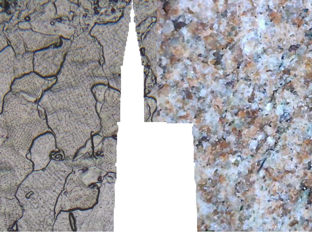 Micrographie des matériaux d'études des deux thèses. À droite : grès ; à gauche : plomb, crédit : A. Cormier, C. Merucci
