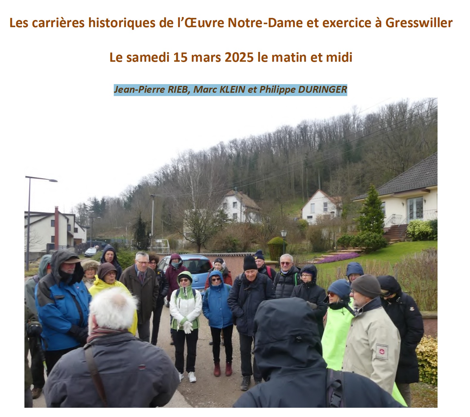 Les carrières historiques de l’Œuvre Notre-Dame et exercice à Gresswiller